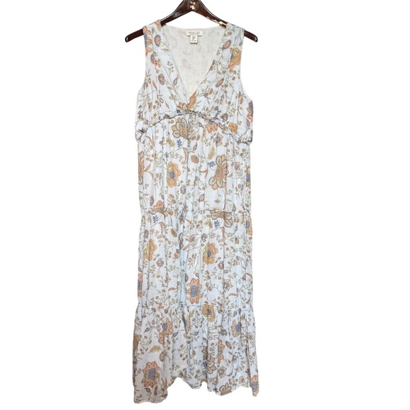 Rachel Zoe Maxi Dress, Floral V-Neck, Flowy Boho Dress, White Flowers, Medium - Picture 3 of 6